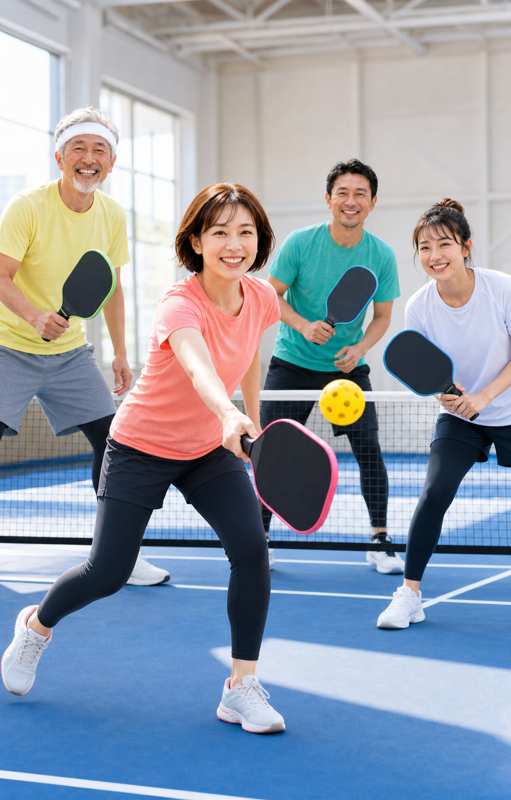 ピックルボールを楽しむ参加者の様子